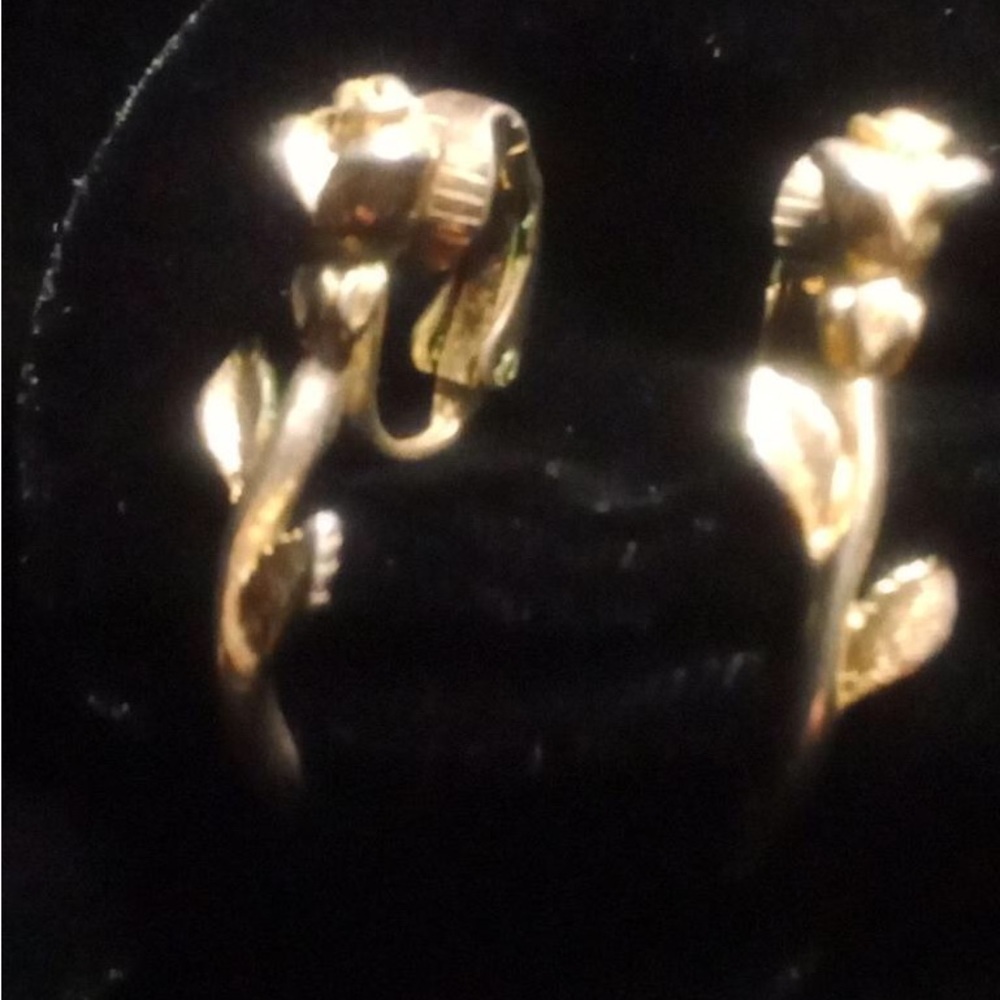 Vintage Avon Clip on earrings, Stem roses